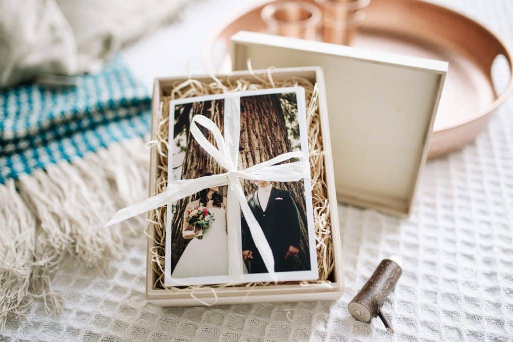 Und so sieht unsere Hochzeitspräsentationsbox aus.